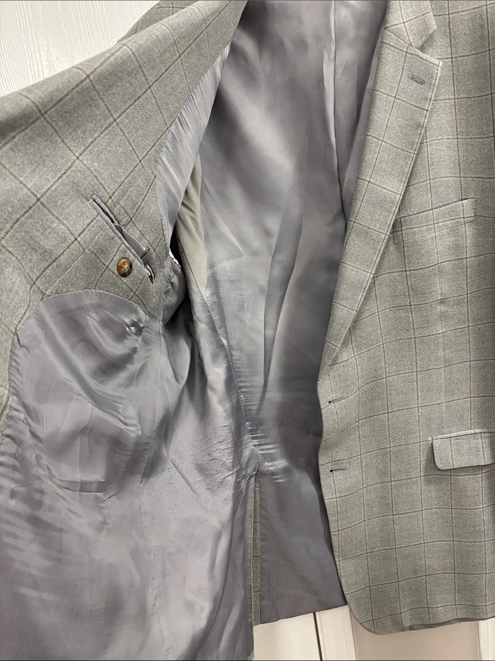 Lauren Ralph Lauren Gray Windowpane Blazer